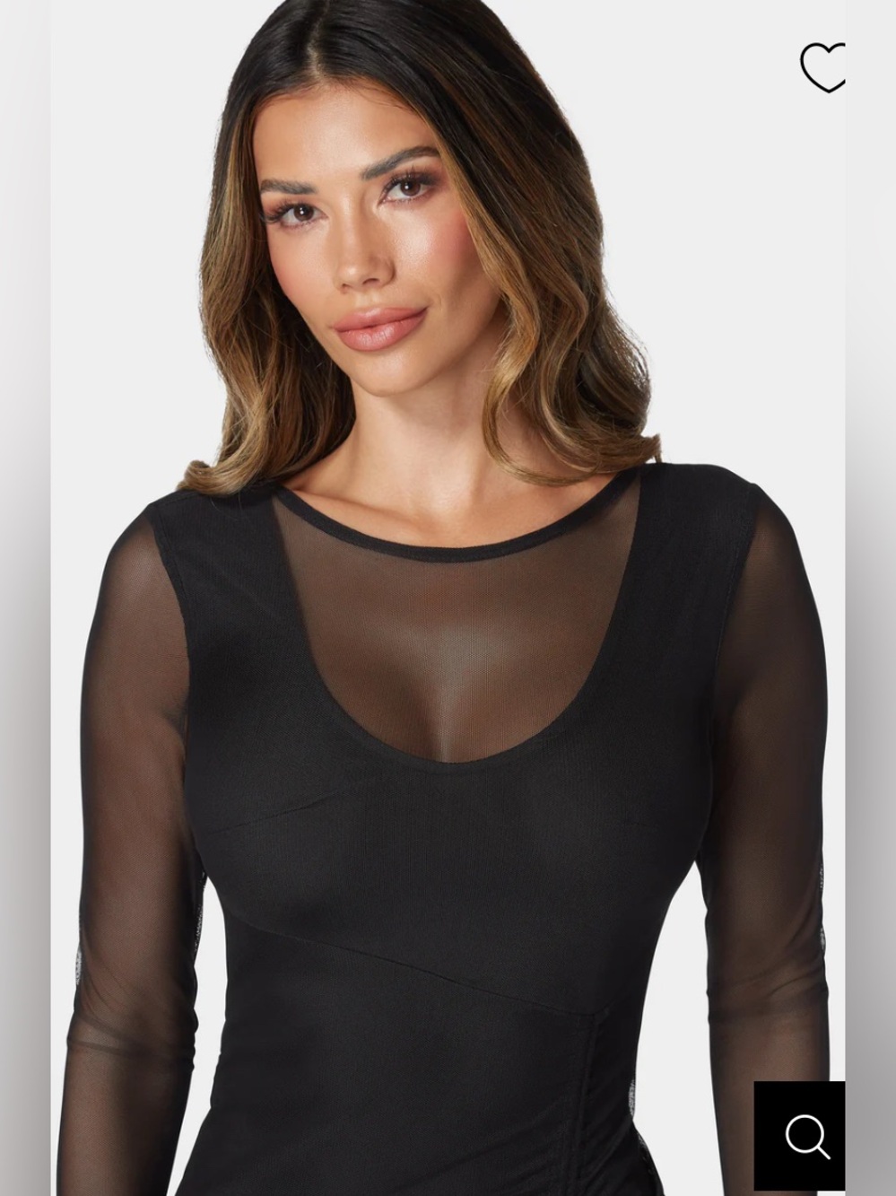 bebe MESH RUCHED DRESS M - Picture 4 of 10